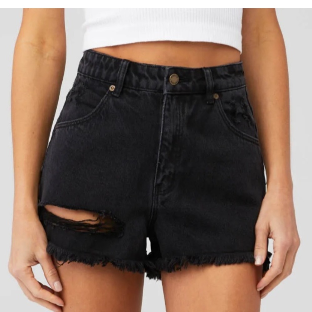 Make an offer- NWT ROLLA’S black denim cutoff shorts Duster’s high rise size 31